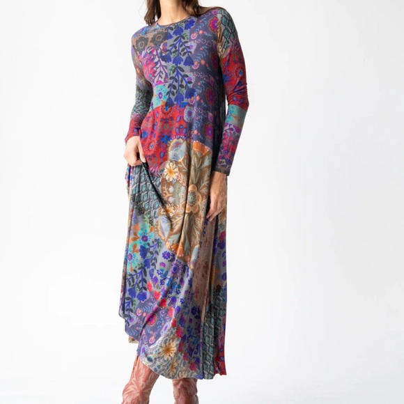 Stevie Knit Maxi Dress - Mandala Borders Patchwork - Small - Picture 3 of 7
